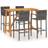 vidaXL 3067970 Outdoor Bar Set, 1 Table incl. 4 Chairs