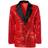 Widmann Sequin Jacket Red with Black Collar