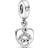 Pandora Friends Forever Heart Dangle Charm - Silver/Transparent