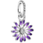 Pandora Daisy Flower Dangle Charm - Silver/Purple/Transparent