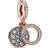 Pandora Sparkling Light Blue Disc Double Dangle Charm - Rose Gold/Blue/Transparent