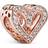 Pandaro Sparkling Freehand Heart Charm - Rose Gold/Transparent