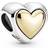 Pandora Domed Golden Heart Charm - Silver/Gold