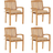 vidaXL 3073258 4-pack Garden Dining Chair