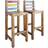vidaXL Solid Recycled Wood 2-pack Barstol 106cm 2stk