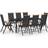 vidaXL 3070627 Matgrupp, 1 Bord inkl. 8 Stolar