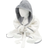 A&R Towels Baby/Toddler Babiezz Hooded Bathrobe - White/Anthracite Grey