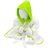 A&R Towels Baby/Toddler Babiezz Hooded Bathrobe - White/Lime Green