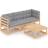 vidaXL 3076374 Loungeset, 1 Bord inkl. 3 Soffor