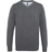 ASQUITH & FOX Cotton Blend V-Neck Sweater - Charcoal