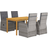 vidaXL 3067814 Matgrupp, 1 Bord inkl. 4 Stolar