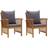 vidaXL 310258 2-pack Garden Dining Chair, Lounge Chair