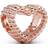 Pandora Beaded Open Heart Charm - Rose Gold