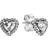 Pandora Raised Hearts Stud Earrings - Silver/Transparent