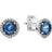 Pandora Round Sparkle Stud Earrings - Silver/Blue/Transparent