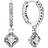 Pandora Square Sparkle Hoop Earrings - Silver/Transparent