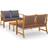 vidaXL 3057789 Loungeset, 1 Bord inkl. 2 Stolar & 2 Soffor
