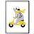 XO Posters Mr Bear On Moped Poster