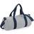 BagBase Plain Varsity Duffle Bag - Light Grey/French Navy