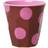 Rice Medium Melamine Cup Brown/Soft Pink Dots