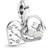 Pandora Cats & Hearts Dangle Charm - Silver/Transparent