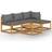 vidaXL 3057633 Loungeset, 1 Bord inkl. 3 Soffor
