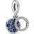 Pandora Sparkling Disc Double Dangle Charm - Silver/Blue/Transparent