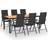 vidaXL 3060056 Matgrupp, 1 Bord inkl. 6 Stolar
