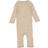 Wheat Plain Wool Jumpsuit - Khaki Stripe (9311e-779-3206)