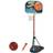 Homcom 3 Pcs Kids Basketball Set w/ Hoop Ball Pump Height for 3-8 Yrs