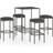 vidaXL 3064821 Bargrupp, 1 Bord inkl. 4 Stolar
