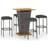 vidaXL 3064853 Bargrupp, 1 Bord inkl. 4 Stolar