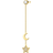 Thomas Sabo Charm Club Single Star and Moon Earring - Gold/Transparent