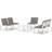 vidaXL 3059835 Loungeset, 1 Bord inkl. 1 Stolar & 2 Soffor