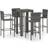 vidaXL 3064809 Bargrupp, 1 Bord inkl. 4 Stolar