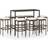 vidaXL 3064825 Bargrupp, 1 Bord inkl. 8 Stolar