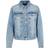 Pieces Lou Regular-fit Denim Jacket - Light Blue Denim