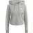 Adidas Women's Essentials 3-Stripes Cropped Hoodie - Medium Grey Heather / White