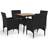 vidaXL 3058322 Matgrupp, 1 Bord inkl. 4 Stolar