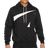 NIKE Sportswear Swoosh Pullover Semi Brushed Back Hoodie - Black/White