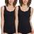 Schiesser Cotton Essentials Embroidery Strap Tops 2-pack - Black