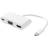 Deltaco USB C-HDMI/VGA/USB C M-F 0.6m