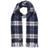 Amanda Christensen Merino Wool Check Scarf - Blue