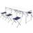 vidaXL Foldable Camping Table Set with 6 Stools 180 x 60cm