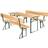 tectake Table and Bench Set with Backrest