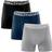 Muchachomalo Cotton Stretch Basic Boxer 3-pack - Grey/Black