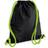 BagBase Lot de 2 sacs de gym à cordon ICON (Taille unique) (Noir/Vert citron) UTBC4344