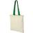 Bullet Nevada Cotton Tote - Natural/Bright Green