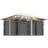 vidaXL Gazebo with Mosquito Net & LED String Lights 4x3 m