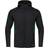 JAKO Kid's Challenge Hooded Leisure Jacket - Black Melange/Sport Green (9821-503)
